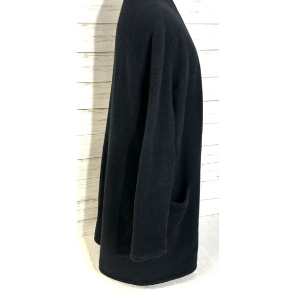 Jenni Kayne Wool Yak Knit Open Front Sweater Coat Cardigan POCKETS Black SMALL - Picture 10 of 14